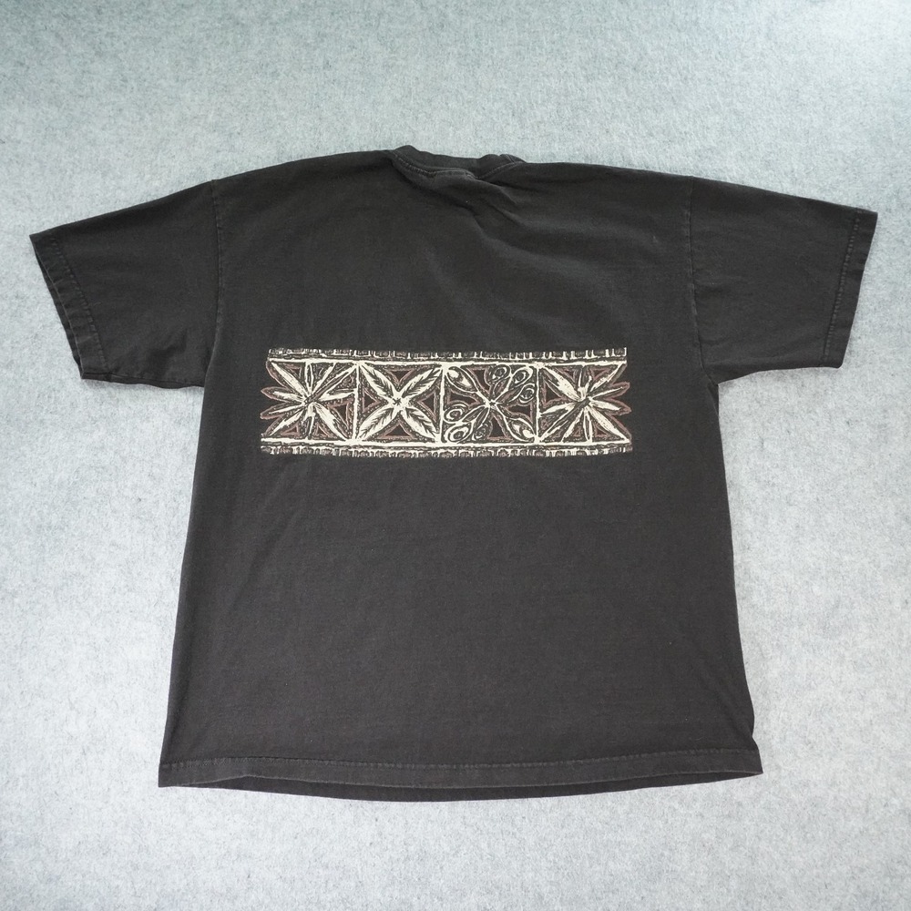 Vintage Hawaiian Legends Surfwear T-Shirt Mens XL Black Tiki Floral - Picture 8 of 11